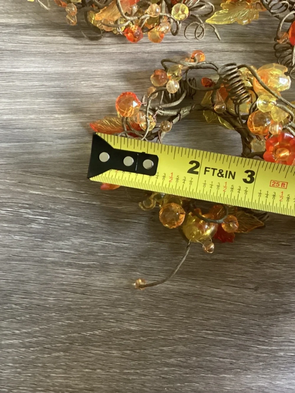 5 Beaded Amber Lucite Fall Leafs Flowers Grapevine Cluster Napkin Candle Rings